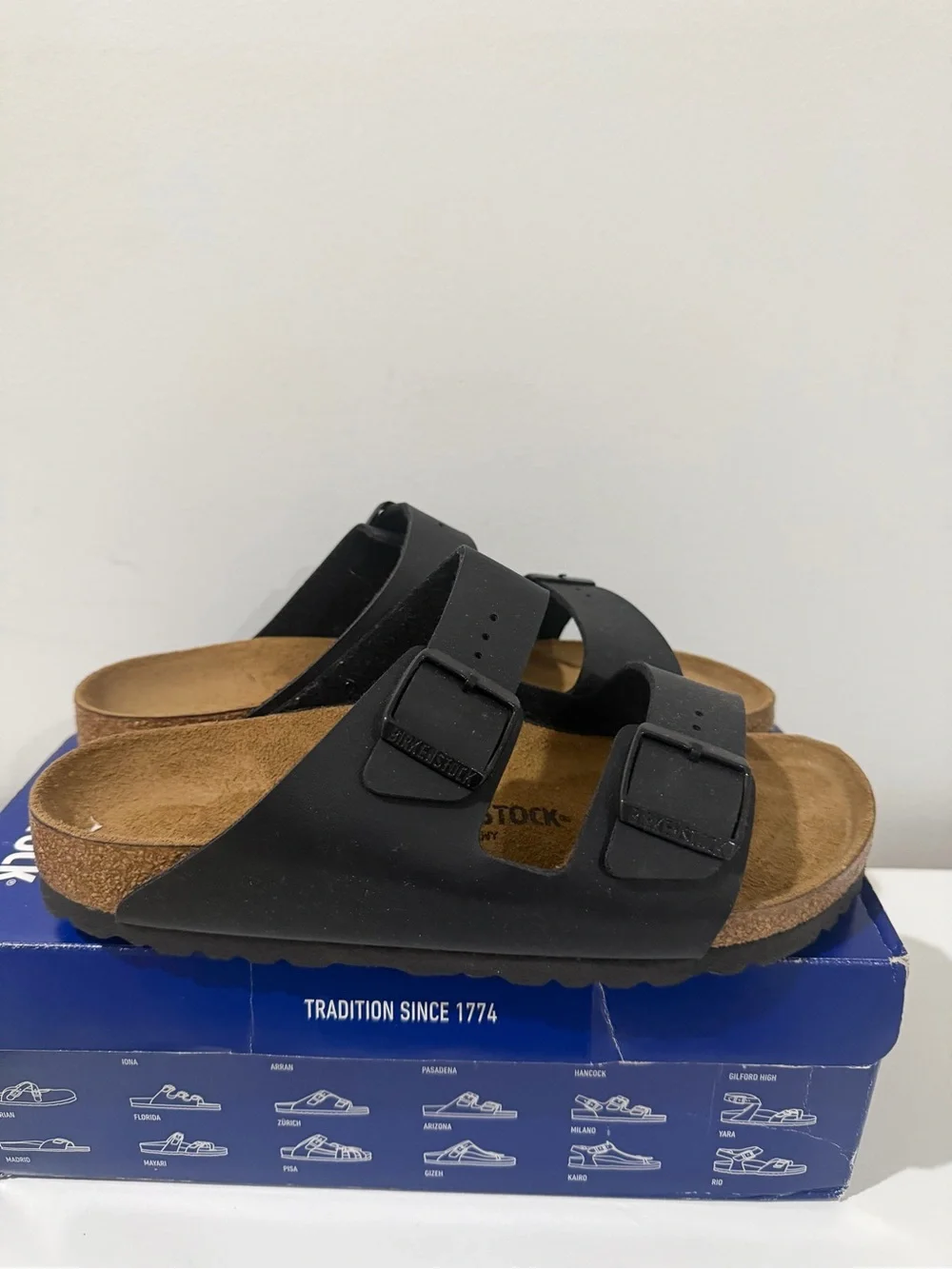 Birkenstock Black Arizona Two-Strap Sandals